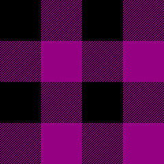 Tartan plaid. Scottish pattern in black and purple cage. Scottish cage. Traditional Scottish checkered background. Seamless fabric texture. Vector illustration