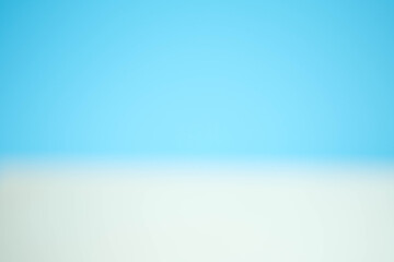 Abstract gradient blue background, white wood display isolated on blue color, relaxing pastel color
