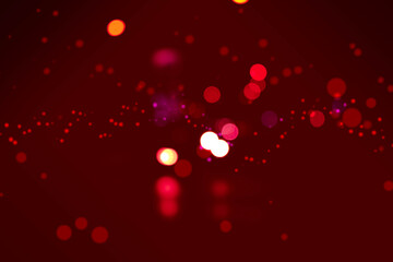 Plakat Abstract blurred photo of bokeh light isolated on red background