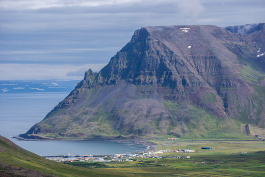 The small fishing village of Bolungarv&iacute;k in the Westfjords region, Northwest Iceland.