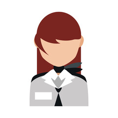 female stewardess airlines occupation professional flat style icon