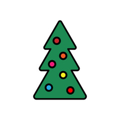 Christmas tree with gifts. Christmas card
