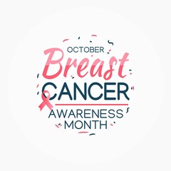 Fototapeta na wymiar Breast Cancer Awareness Month Vector Illustration