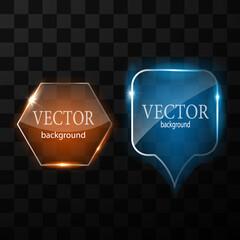 Glass vector button plane. Easy editable background