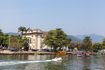 Obraz premium Boats at the sea of the city of Paraty - Rio de Janeiro - Brazil