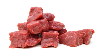 Raw beef meat isolated on white