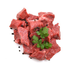 Raw beef meat isolated on white