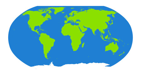 Fototapeta na wymiar Oval projection map of the globe. Green and blue, vector illustration.