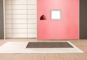 large empty living room and workspace, interior design for home hotel office