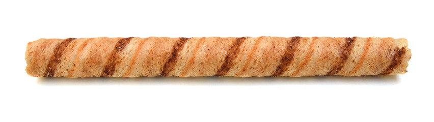 Chocolate sticks on white background