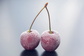 frozen cherry berry. fruits and vitamins. healthy food for breakfast. fruits of vegetation. fruit dessert
