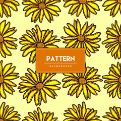 Flowers seamless pattern hand drawn vector illustration