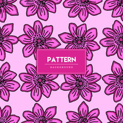 Flowers seamless pattern hand drawn vector illustration