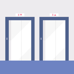 illustration of elevator door. interior or facility. flat design. can be used for elements, landing pages, UI, websites