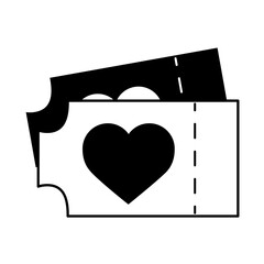 love heart romantic tickets linear style icon