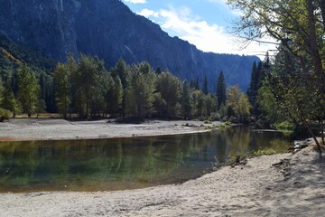 Sunny autumn day in Yosemite Valley, California