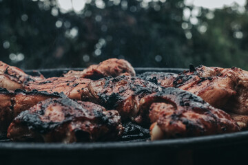 Barbecue chicken grilled in the hills of Jamaica in Holywell