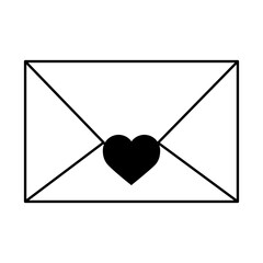 pink envelope love heart romantic message emotion linear style icon