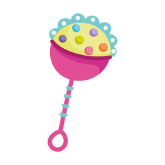 kids toys baby rattle cartoon isolated icon design white background