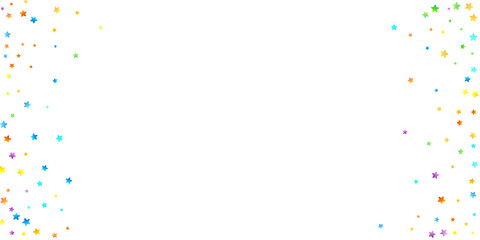 Rainbow Festive Confetti. Carnival Star Falling.
