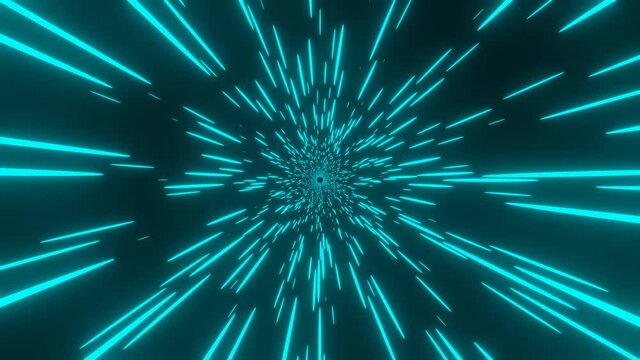 Blue Circular tunnel. Abstract radial lines. Motion effect. Star Background. 4k footage.