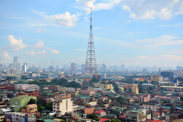Quezon city overview during daytime afternoon in Philippines