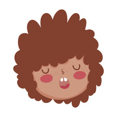 head cute boy cartoon character isolated icon design white background