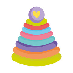 kids toys baby pyramid cartoon isolated icon design white background