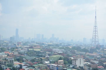 Fotobehang Quezon city overview during daytime afternoon in Philippines © walterericsy