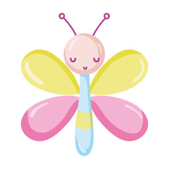 cute butterfly adorable insect isolated icon design white background