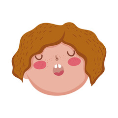face little boy cartoon character isolated icon design white background