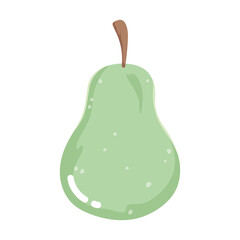 pear fruit fresh nutrition cartoon isolated icon white background