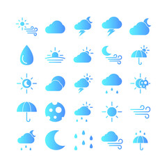 Weather icon set vector gradient for website, mobile app, presentation, social media. Suitable for user interface and user experience