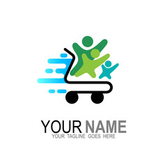 People community logo with shopping icons, Supermarket logos