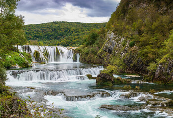 Fototapeta na wymiar Strbacki Waterfall in Bosnia Herzegovina East Europe