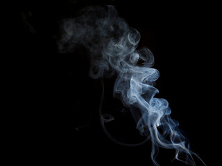 Obraz premium White fog or smoke on black background