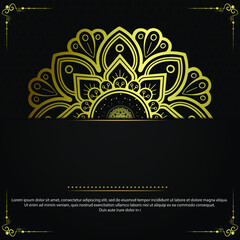 Luxury gold mandala ornate background for wedding invitation, book cover
