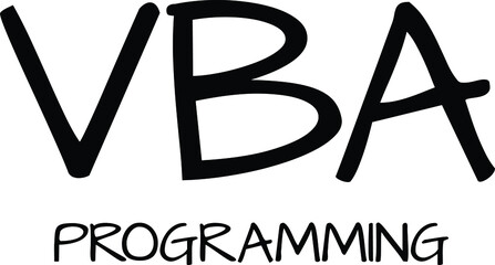  Programming text. Only one single word. Printable graphic tee. Design doodle for print. Vector illustration. Colorful. Hand drawn calligraphy style. Black and white