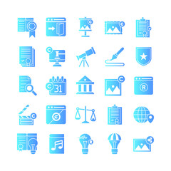 Copyright icon set vector gradient for website, mobile app, presentation, social media. Suitable for user interface and user experience