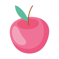apple fresh fruit nutrition cartoon isolated icon white background