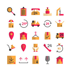 Logistic icon set vector flat for website, mobile app, presentation, social media. Suitable for user interface and user experience.