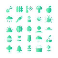 Spring icon set vector gradient for website, mobile app, presentation, social media. Suitable for user interface and user experience
