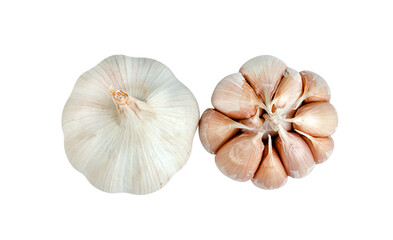 Obraz na płótnie Canvas garlic isolated on white background ,include clipping path