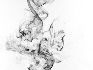 black smoke abstract on white background, fire design