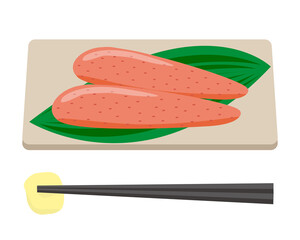 たらこのベクターイラスト　辛子明太子
