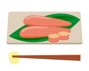 たらこのベクターイラスト 辛子明太子 Wall Mural Wallpaper Murals Nisi