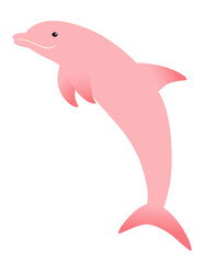 ジャンプするピンクイルカのイラスト