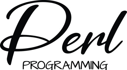  Programming text. Only one single word. Printable graphic tee. Design doodle for print. Vector illustration. Colorful. Hand-drawn calligraphy style. Black and white