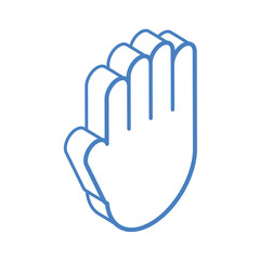 isometric repair construction hand stop alert work linear style icon design