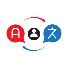 Language translation icon design. vector illustration